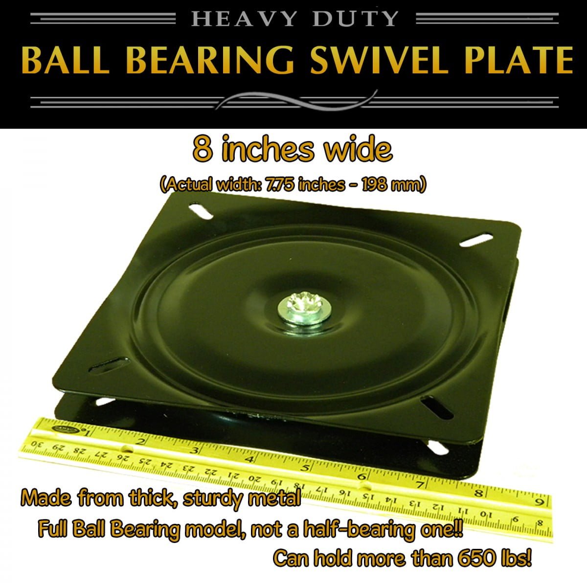 Swivel Plate Turntable Full Ball, 8 Inch Bar Stool Swivel Plate