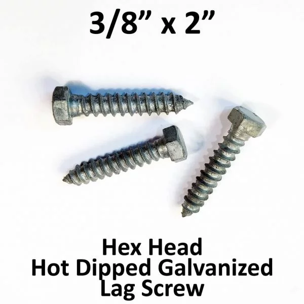 1/2 X 10 Inch Lag Screws – Hex Head, Hot Dip Galvanized, Box Of 10pcs