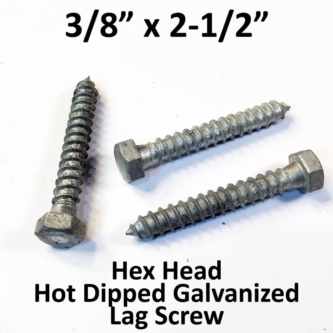 Galvanized Hex Head 3//8 x 8 Lag Bolts Wood Screws Bulk 200