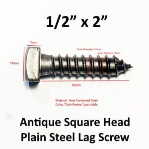 antique lag screws paintable square head