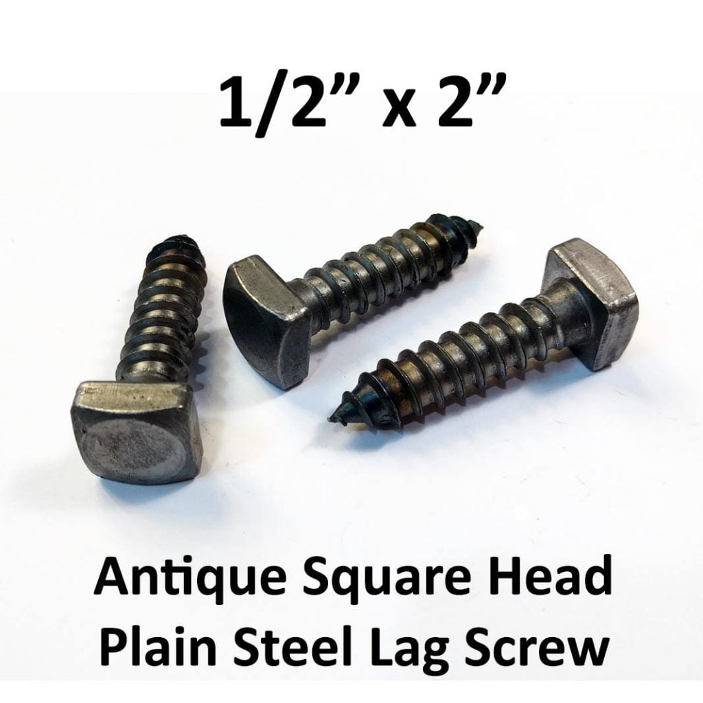1/2" x 2" Lag Screws Antique Square Head (Bulk Box) RCG Designs