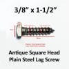 antique lag screws paintable square head