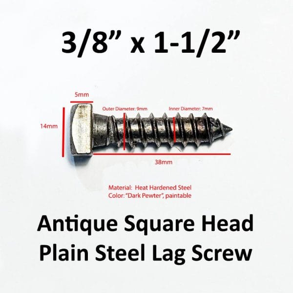 antique lag screws paintable square head