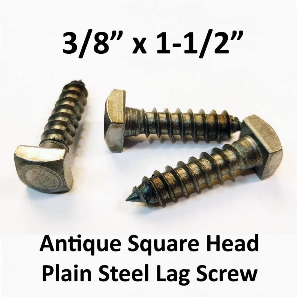 3/8" x 11/2" Lag Screws Antique Square Head (Bulk Box) RCG Designs