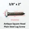 antique lag screws paintable square head