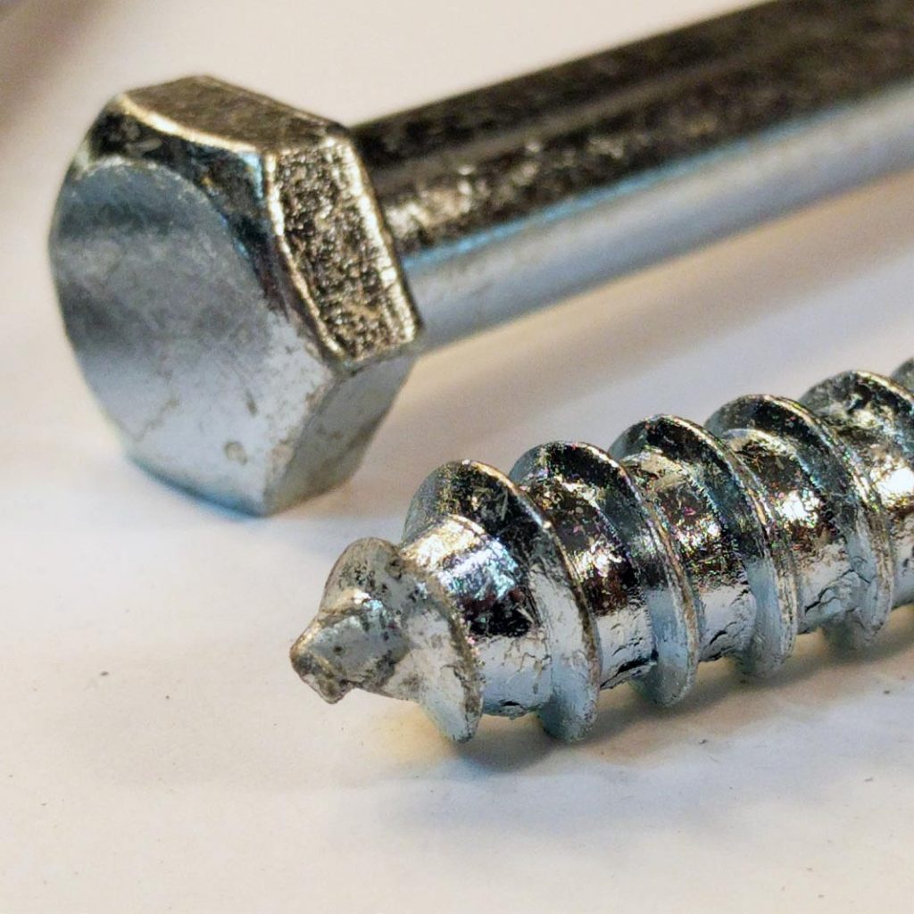 1/2" x 12" Lag Screws White Zinc Plated (Bulk Box) RCG Designs