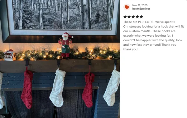 Christmas Stocking Holder, Custom Mantel Hook, Mantle Stocking