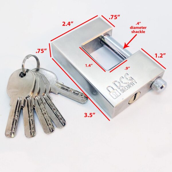 lock with Rotating Shackle made of Hardened Solid Steel