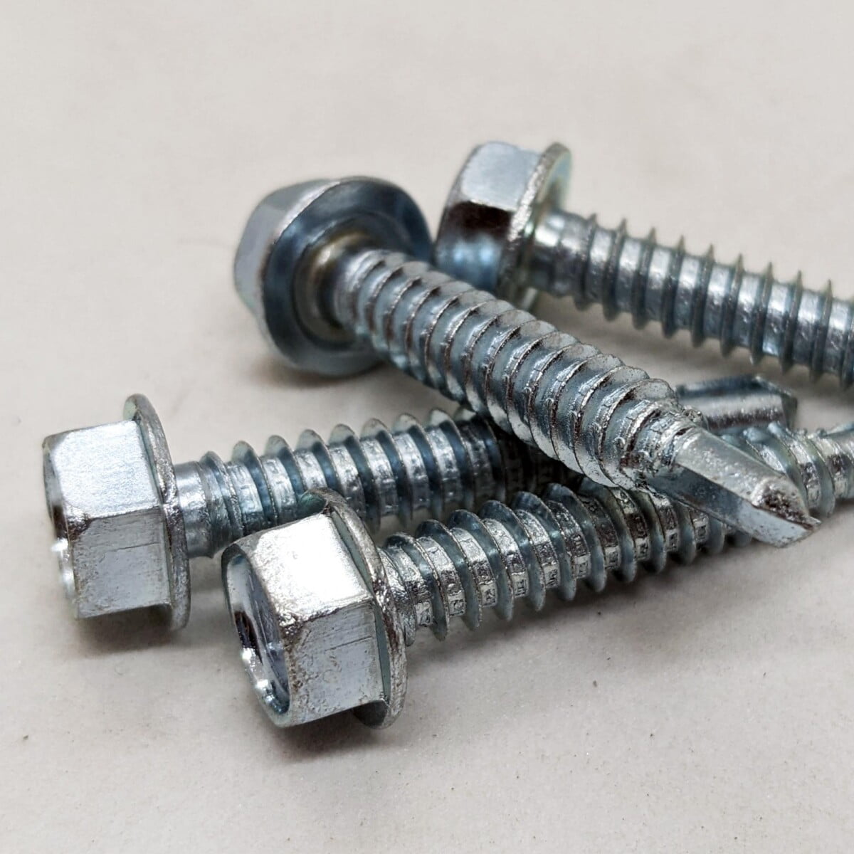 100 Hex Washer Head Self-Drilling Tek Screws - 1/4 X 6 Inch Zinc Plated Fasteners