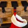 black metal stocking hook for block mantel