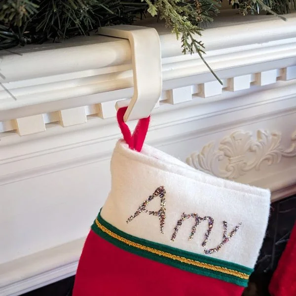 white stocking hanger