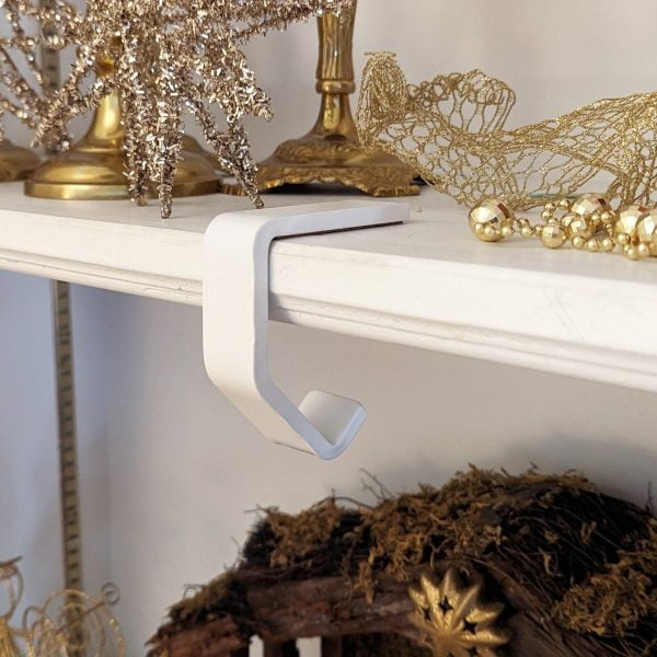 white christmas stocking hanger