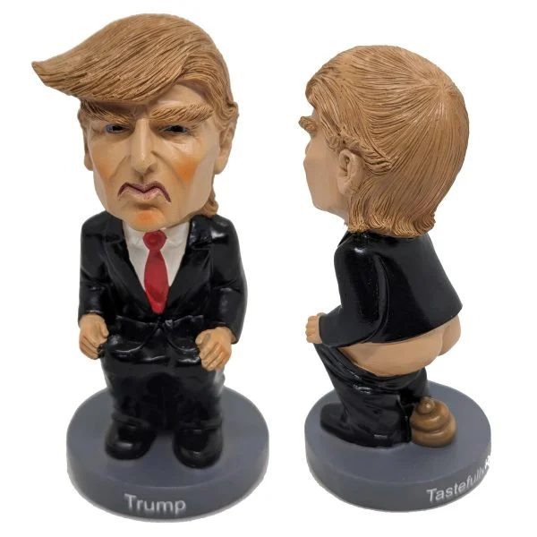 Trump figurine pooper satire