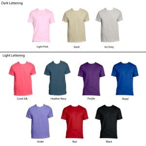 t-shirt colors