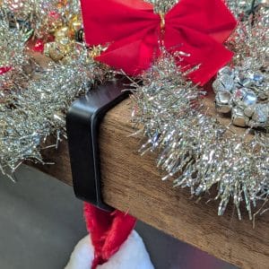 Black Stocking Hanger for Thick Mantels