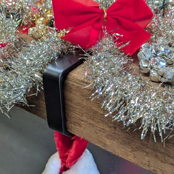 Black Stocking Hanger for Thick Mantels