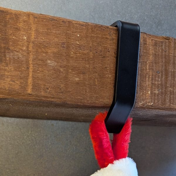 Black Stocking Hanger for Thick Shelves