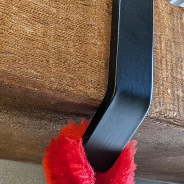 Black Stocking Hanger for Thick Shelves
