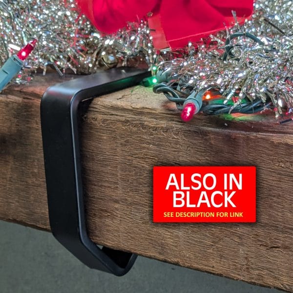 Black Stocking Hanger for Thick Mantels
