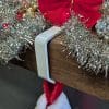 White Stocking Hanger for Thick Mantels
