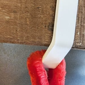 White Stocking Hanger for Thick Shelves